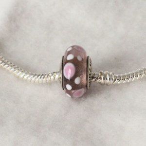 Pandora Pink Bubbles Glass Murano Bead 5 Left